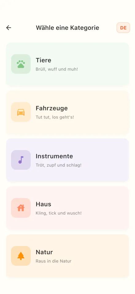 Fünf Kategorien